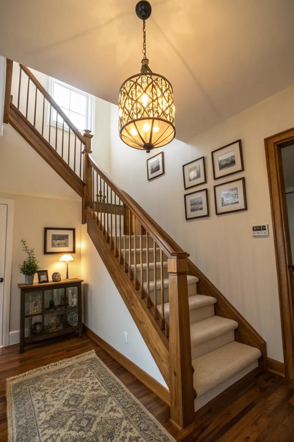 Elegant lighting transforms the atmosphere of your landing.