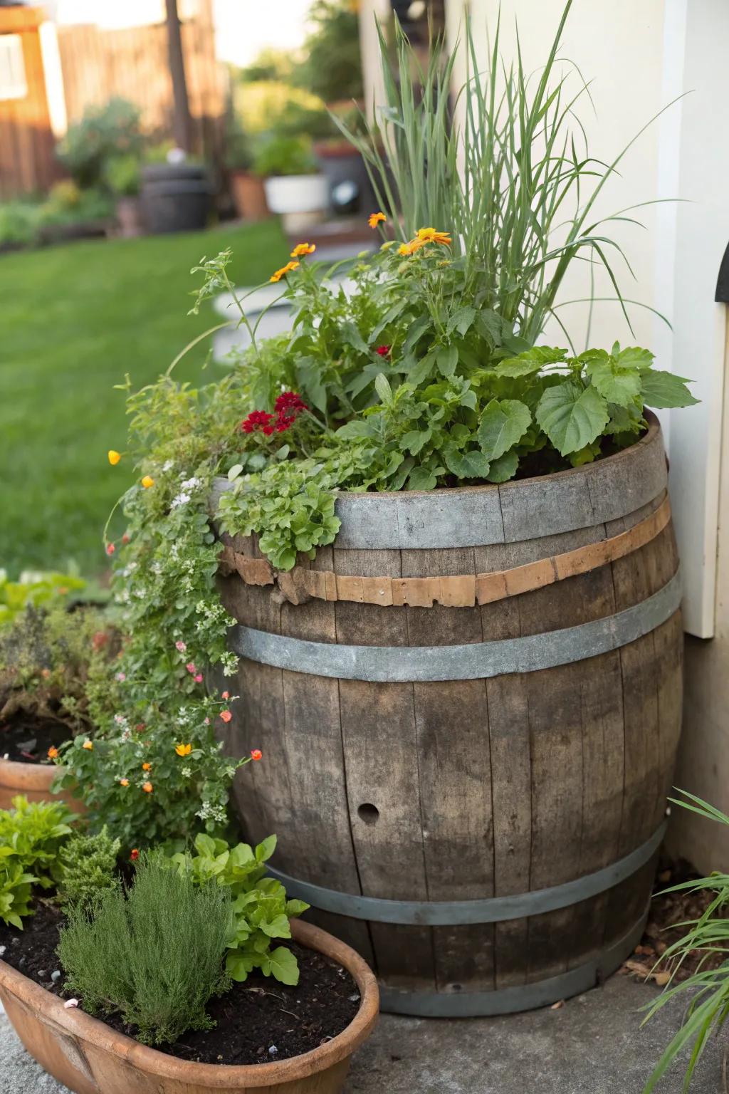 Upcycle imaginatively to incorporate individuality and eco-friendliness into your garden.