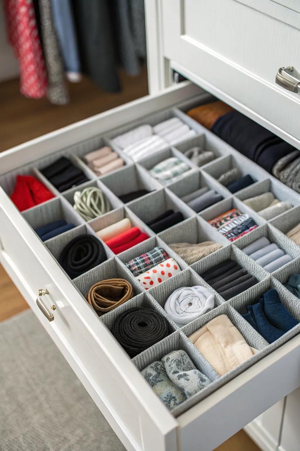 Drawer systems keep small items sorted and easy to reach.