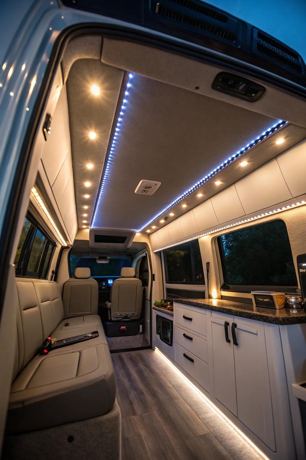 Gentle lighting sets a cozy tone.