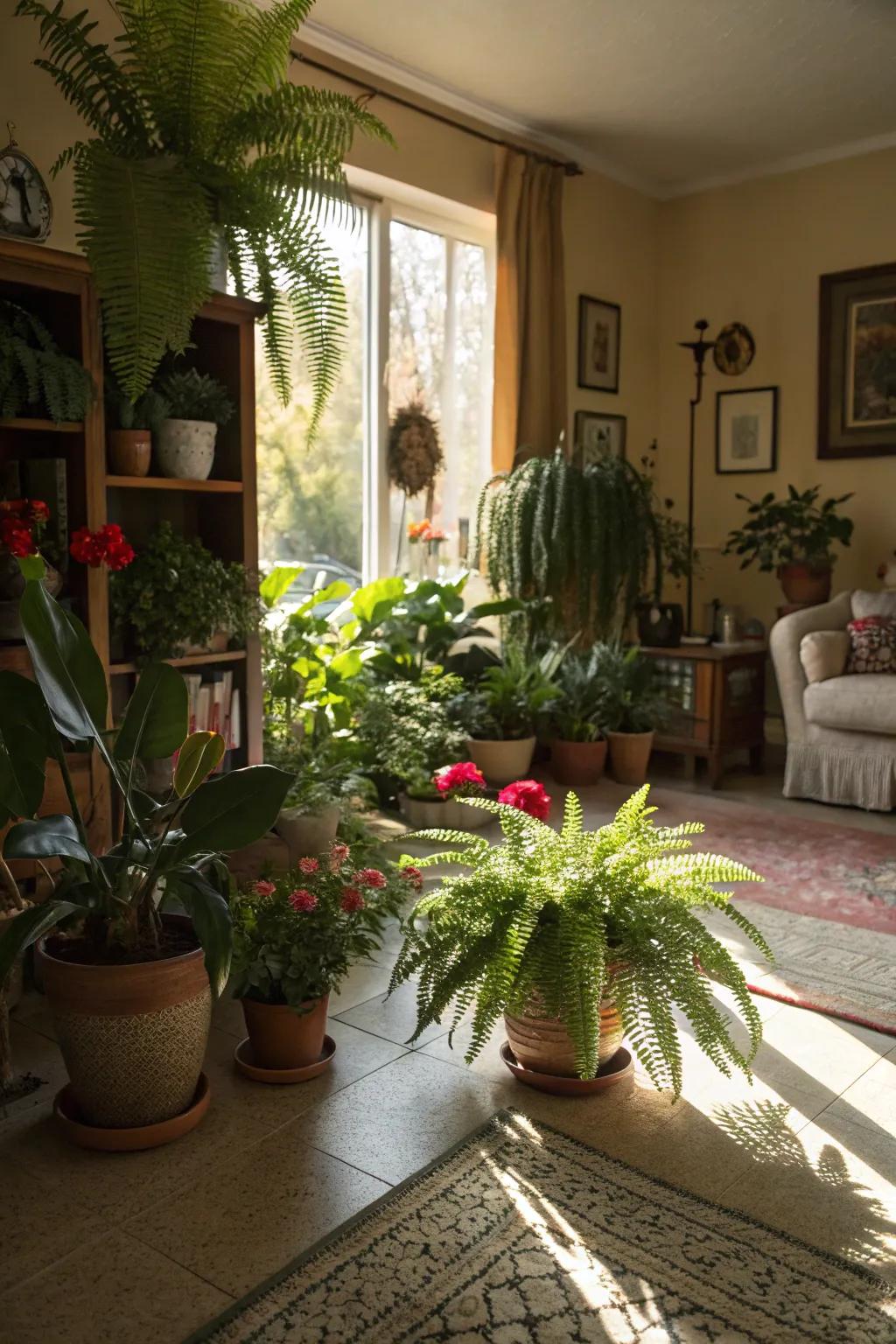 Introducing greenery cultivates an invigorated and lively atmosphere.