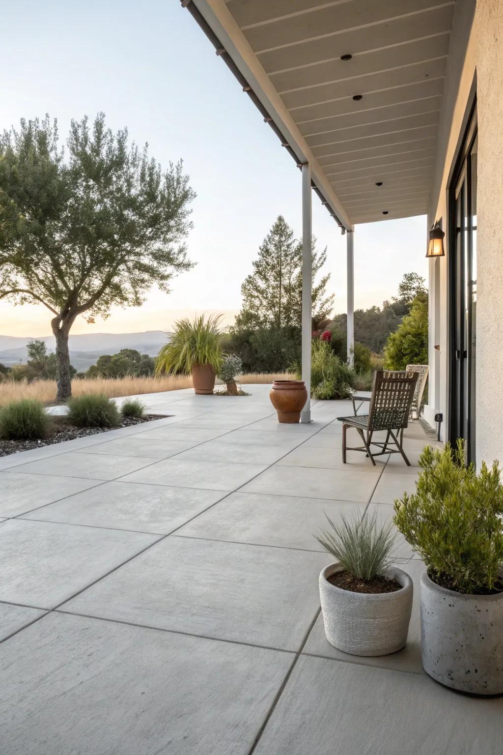 A minimalist patio design highlighting simplicity.