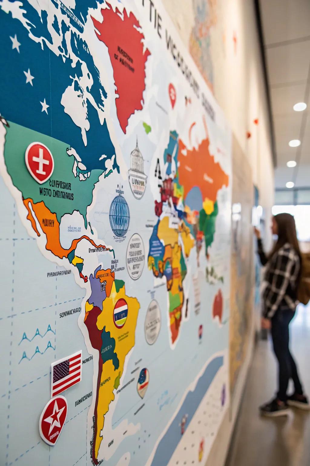 Highlight your travel adventures with destination-themed sticker maps.