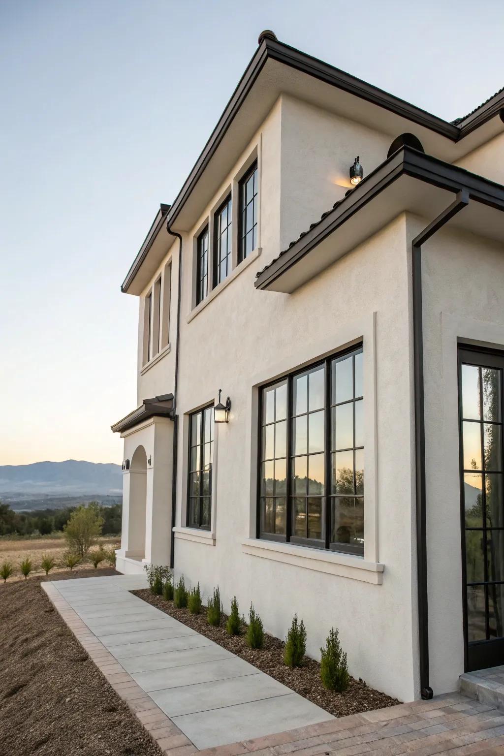 Sharp contours and simple surrounds enhance this modern architecture.