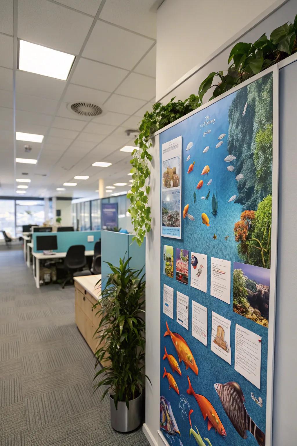 Dive into fun with an interactive sea life board featuring fish and aquatic themes.