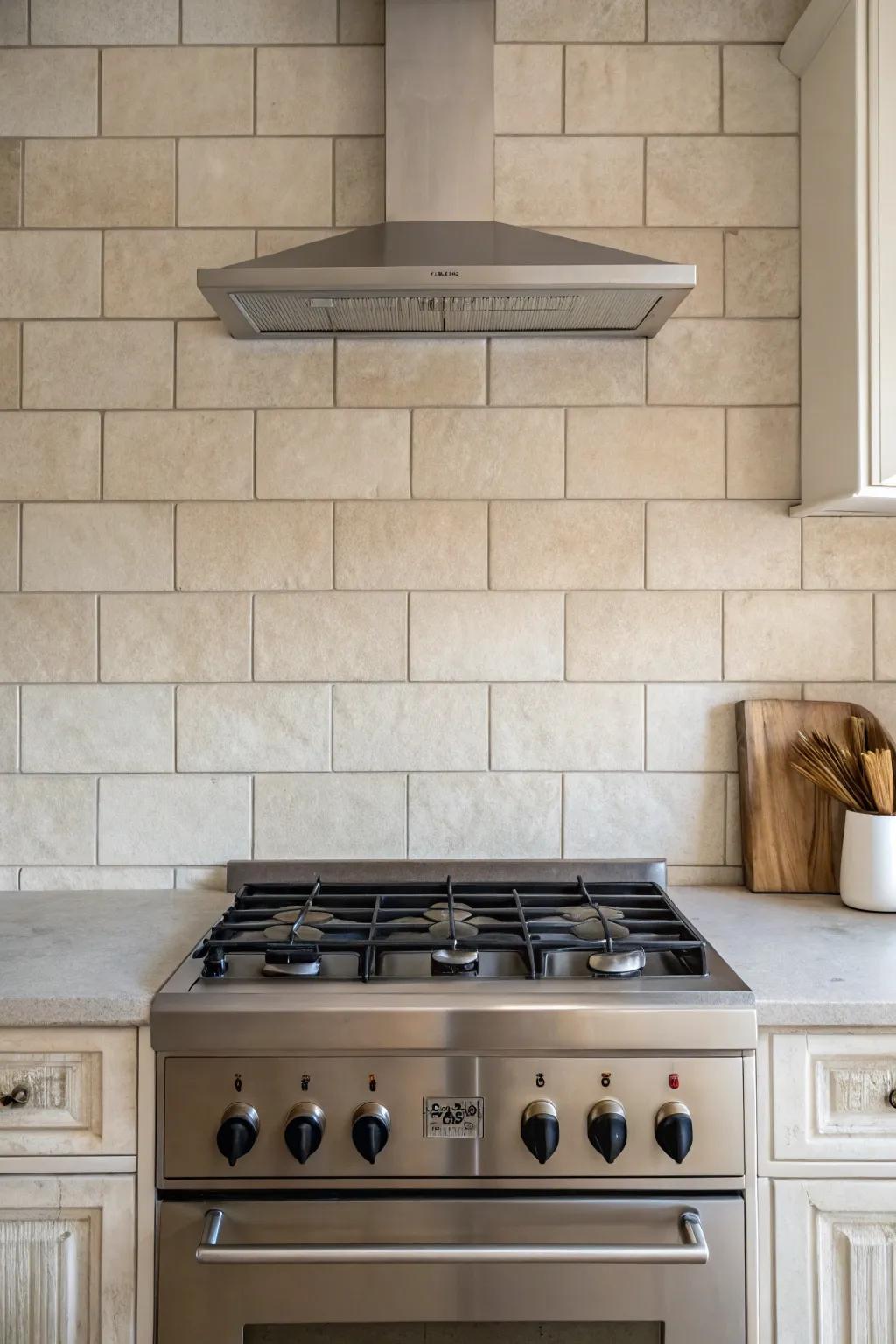 Neutral tones enhance the minimalist charm of your kitchen.