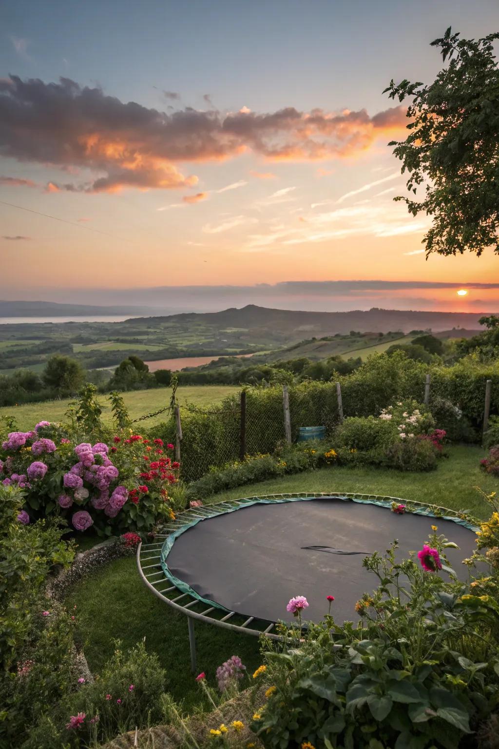 A bounce bed strategically placed to offer stunning garden views.