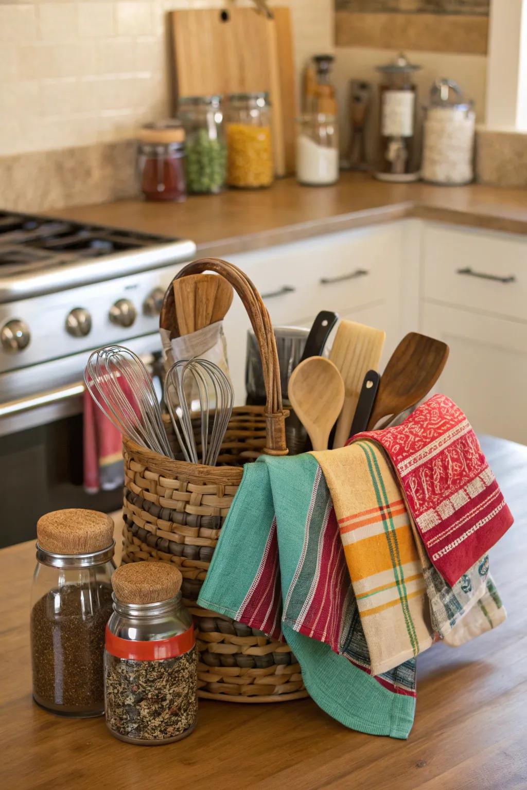 A kitchen essentials hamper designed for the aspiring chef.