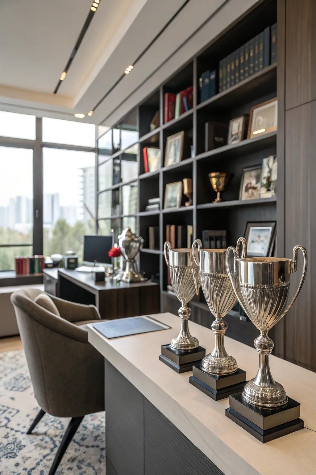 Dynamic staggered trophy display