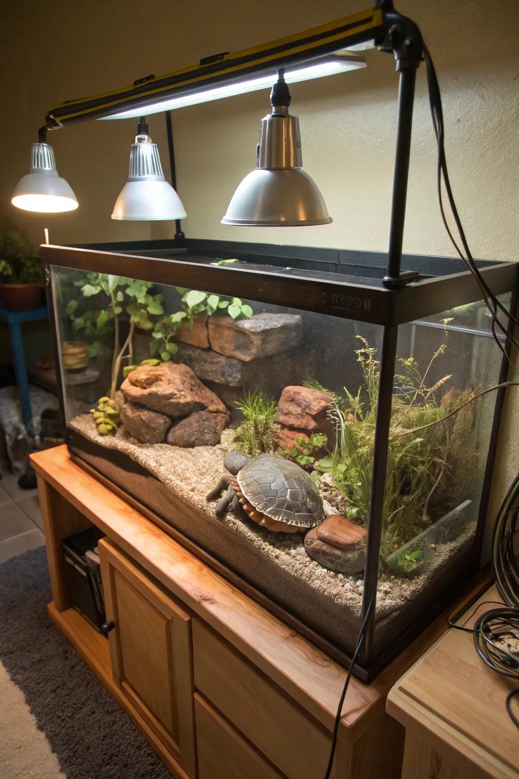 Correct lighting is crucial for your turtle's health and contentment.