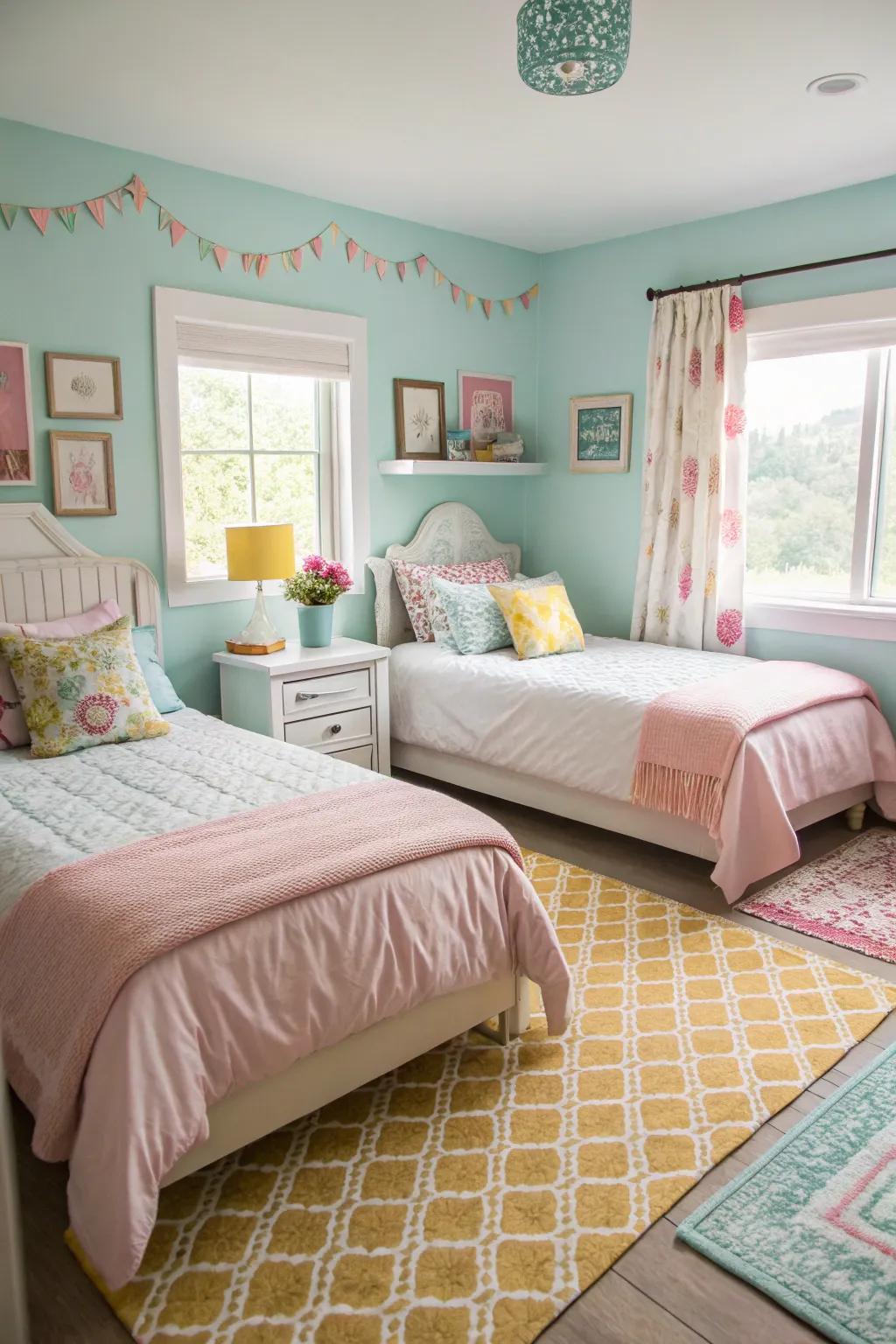 Delicate hues engender a serene and pacifying atmosphere.