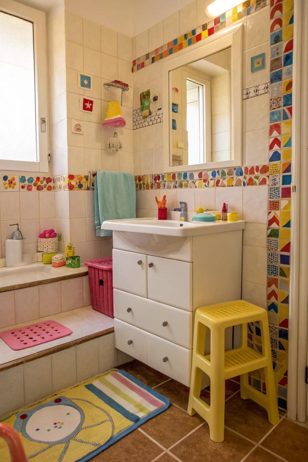 Youth-friendly elements help make the bathroom fun for everyone.