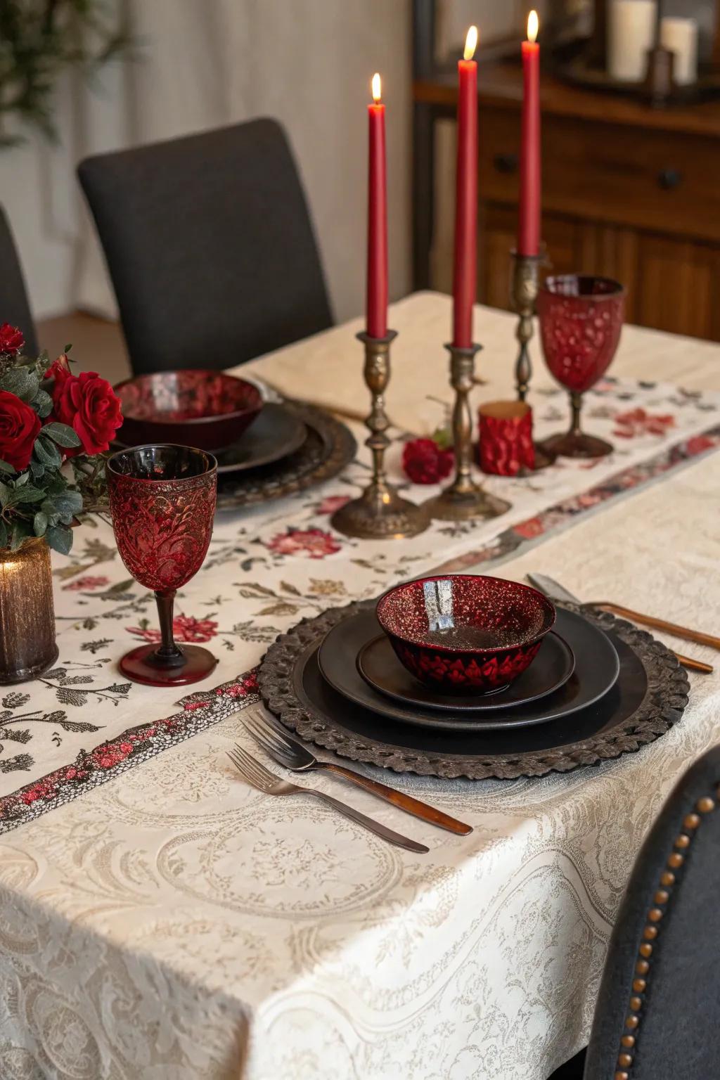 Queen Victoria Era table arrangements elevate your undead supper experience.