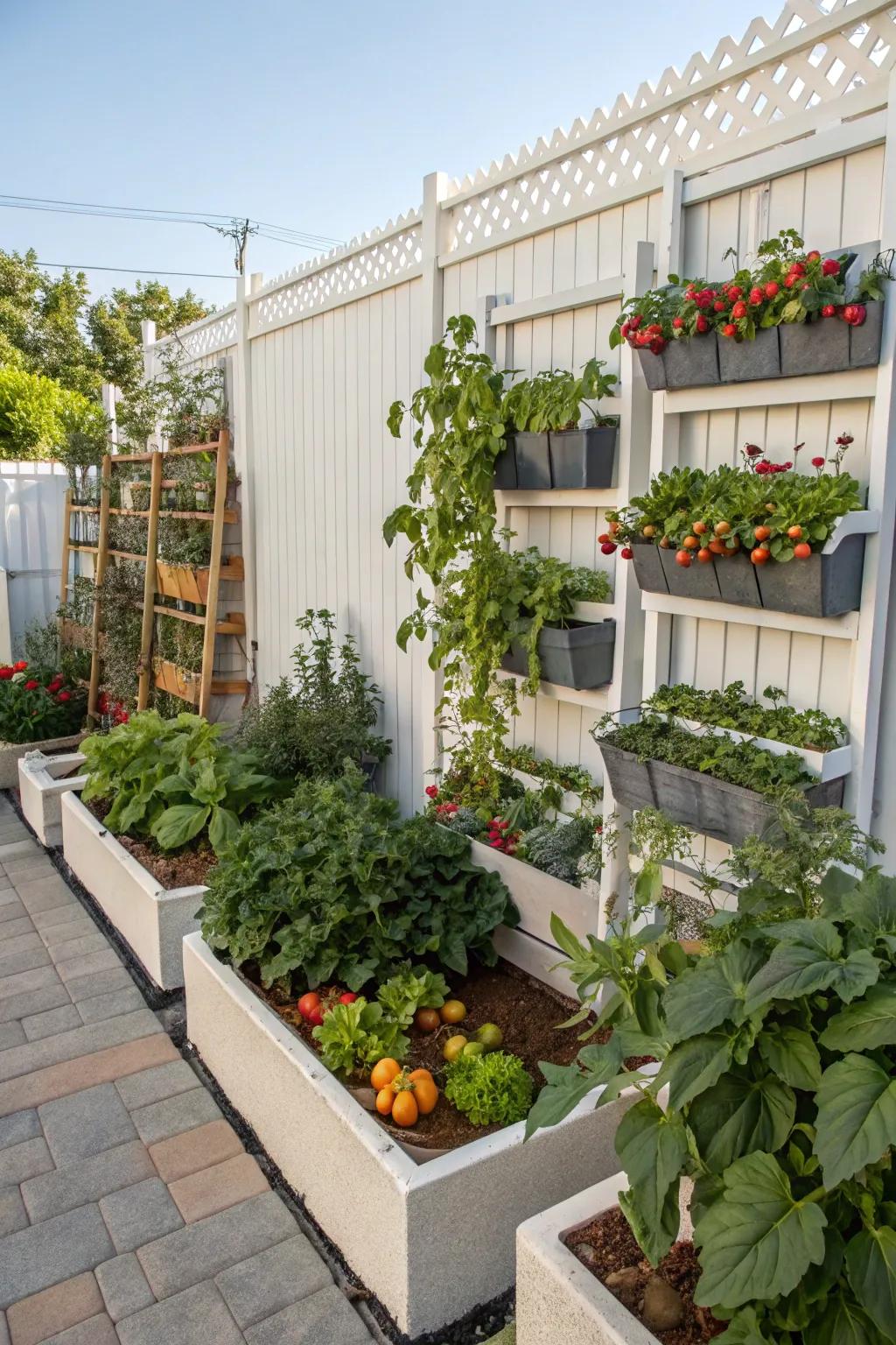 Smart space utilization in a small garden for maximum yield.