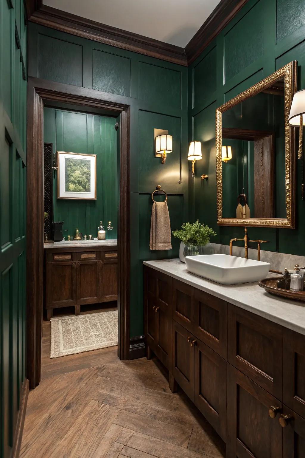 Vivid colors like deep greens and blues enhance the Victorian sensation.