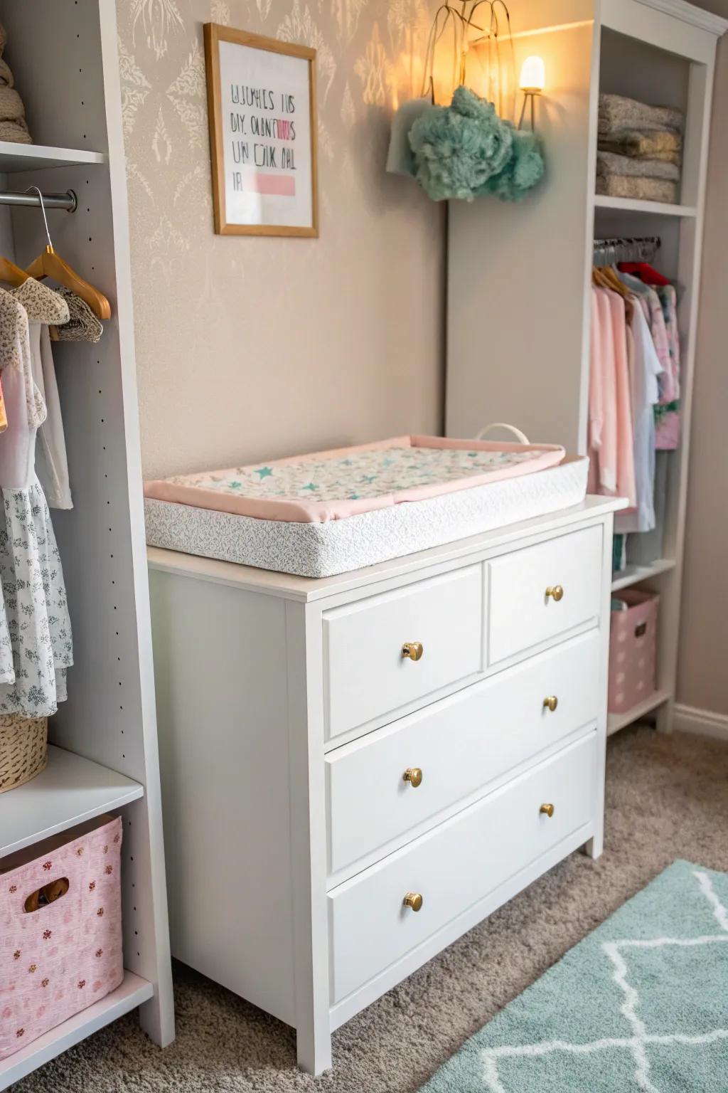 A multi-purpose dresser is a space-saver.