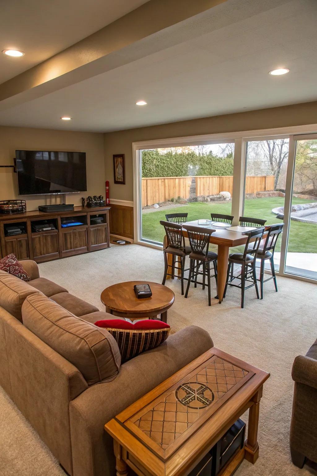 Several functional areas designed for versatile use.