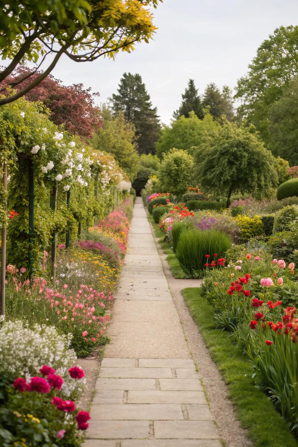 Integrate your walkway with garden beds for seamless beauty.