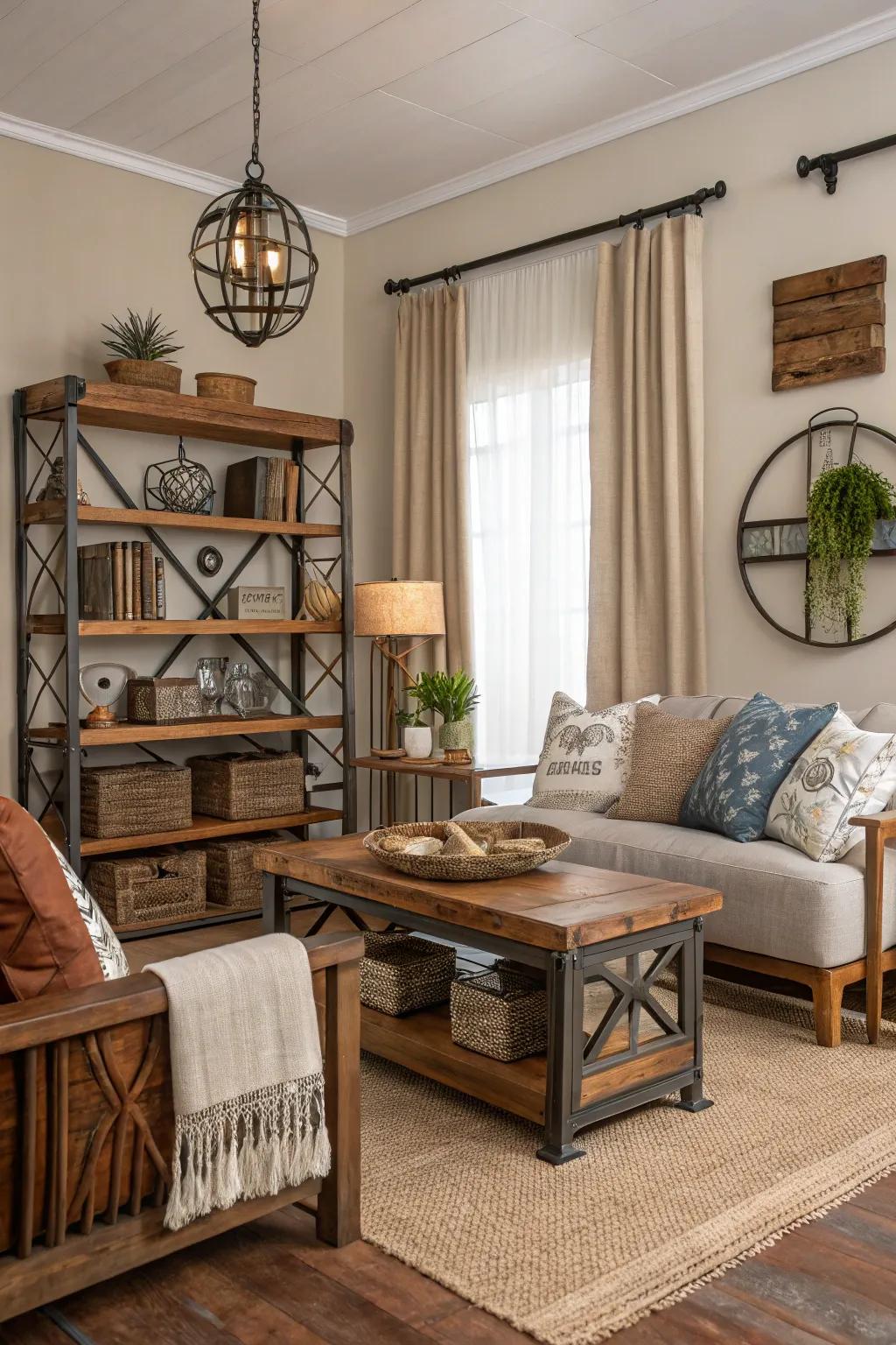 A combination of diverse materials contributes to the richness and complexity of a neutral color palette.