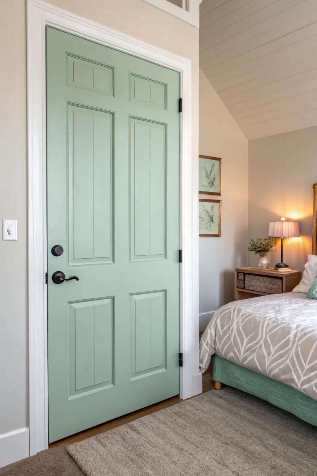 Pastel doors deliver a subtle and romantic appeal.