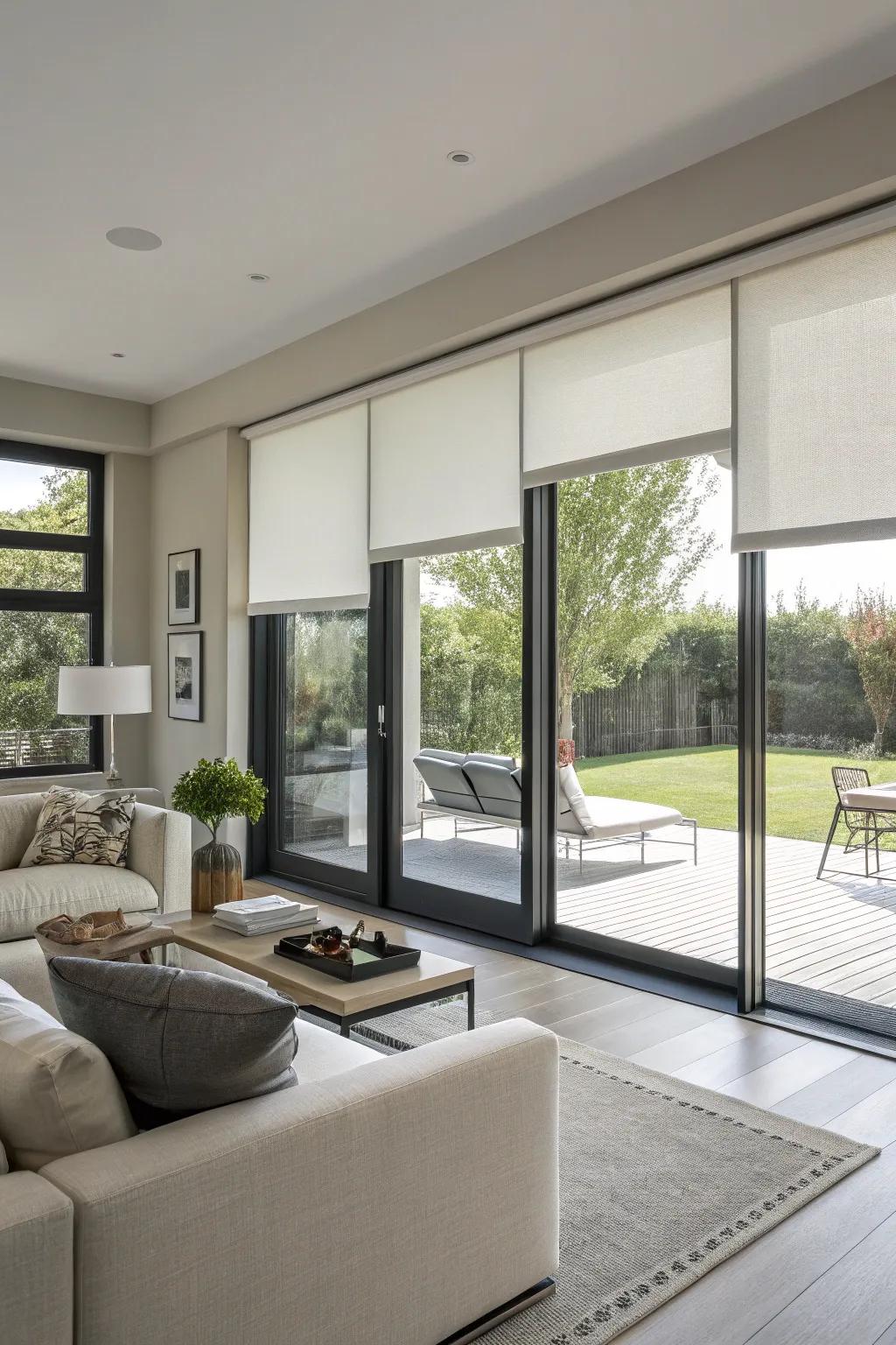 Motorized roller shades put convenience at your fingertips.