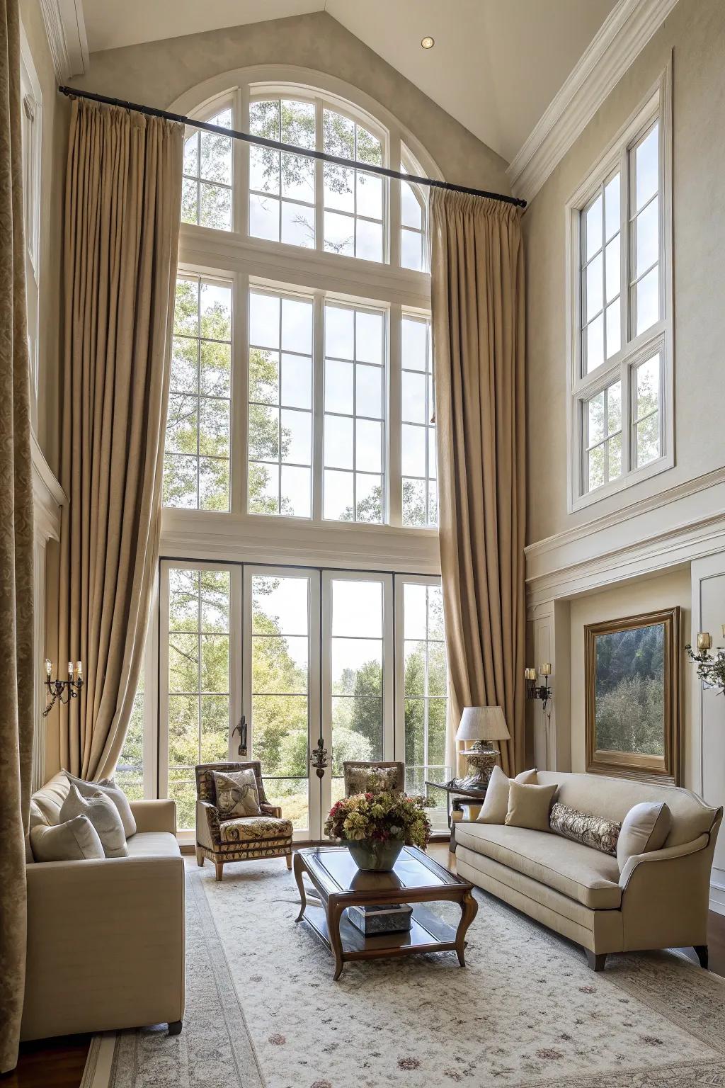 Length drapes create an elegant and striking effect.