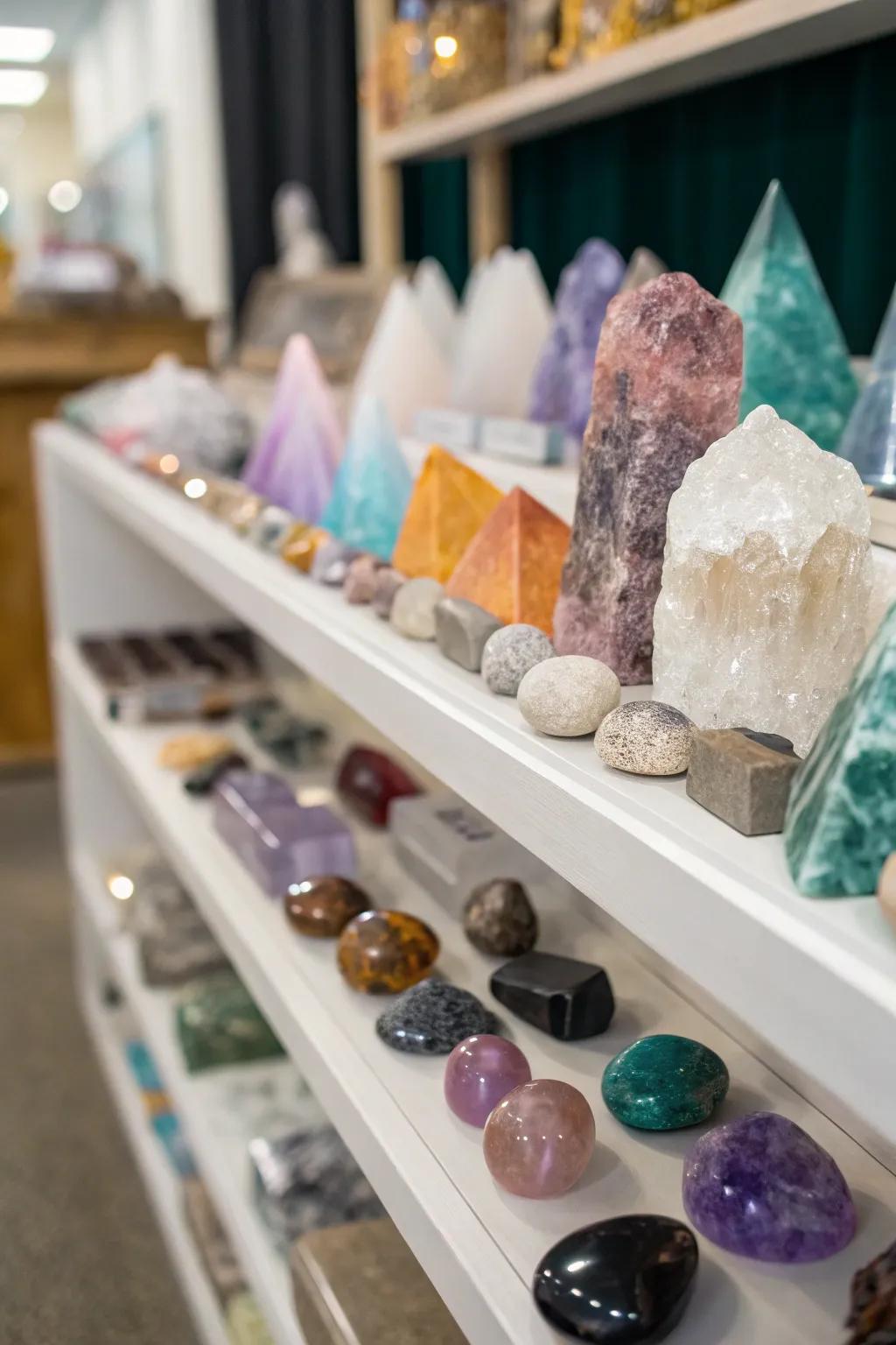 Gems and stones add both beauty and mystical energy to your space.