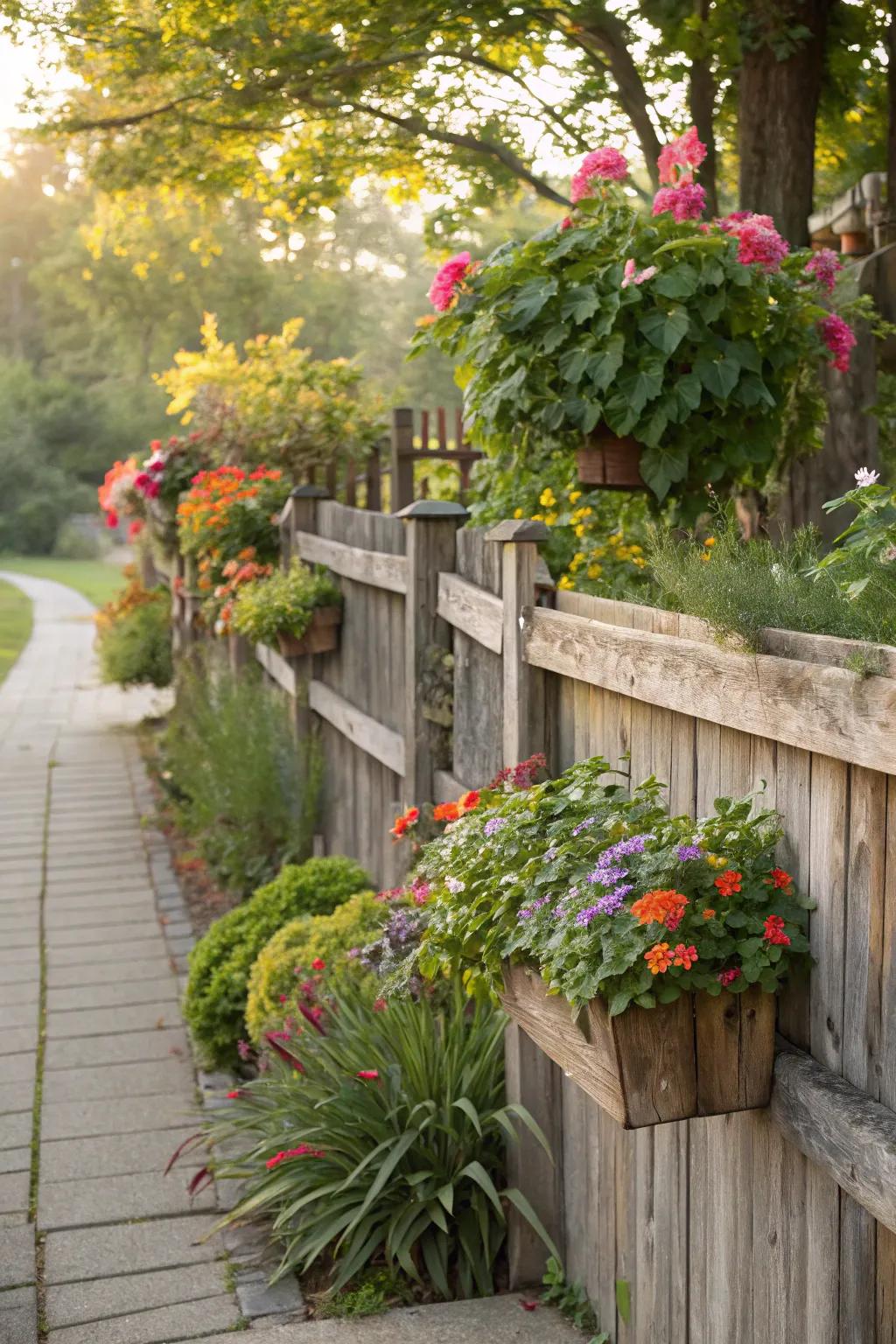 Fences with planter integration bring in natural beauty and practicality.