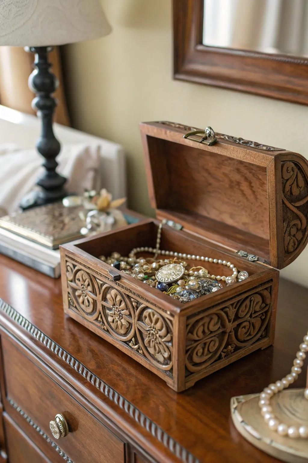 Bespoke wooden storage containers offer chic storage solutions.