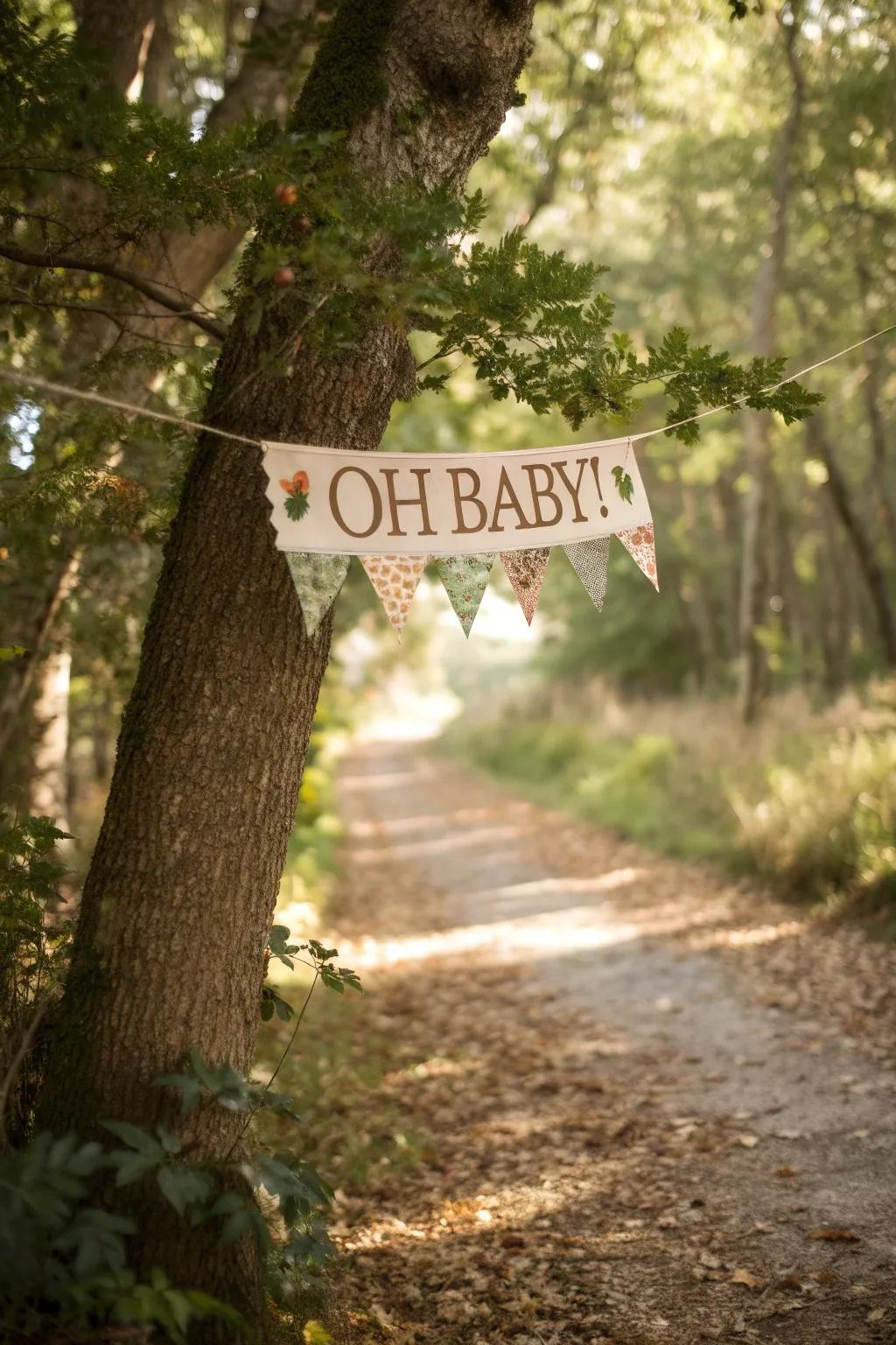 Adventurous banners contribute a celebratory element to the décor.