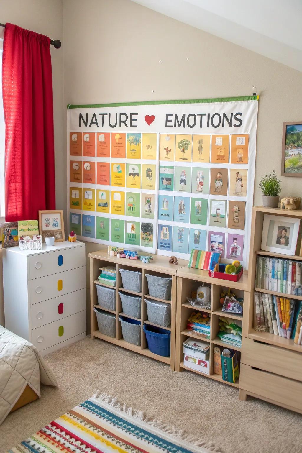 Arrange terms by theme for an imaginative and instructive display.