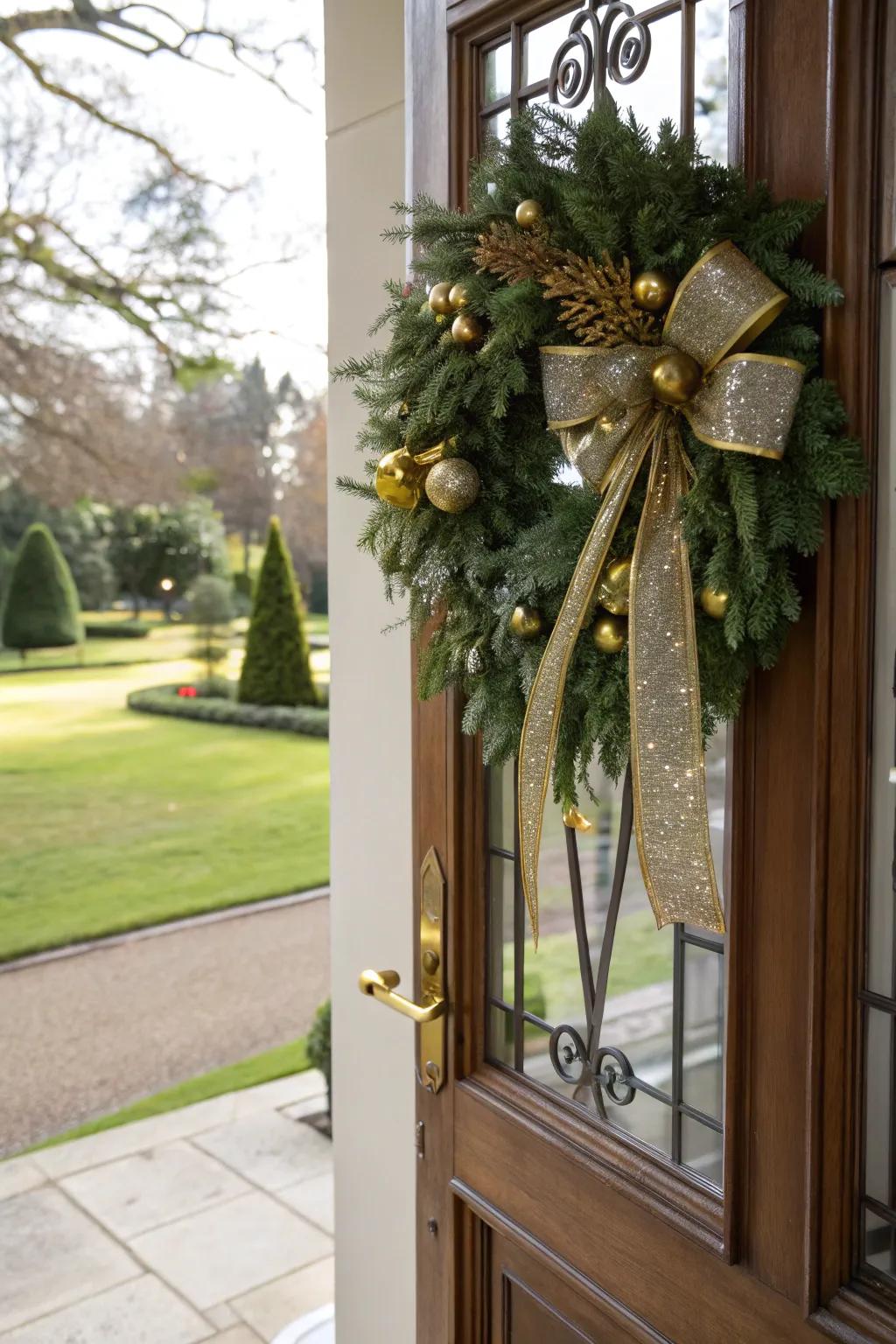 A wreath radiating luxury and sophistication.
