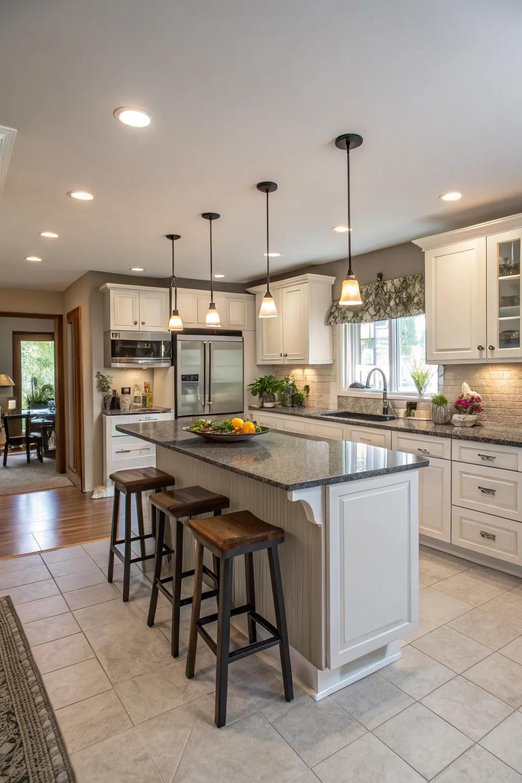 A breakfast peninsula enhances both seating and functionality in your kitchen.