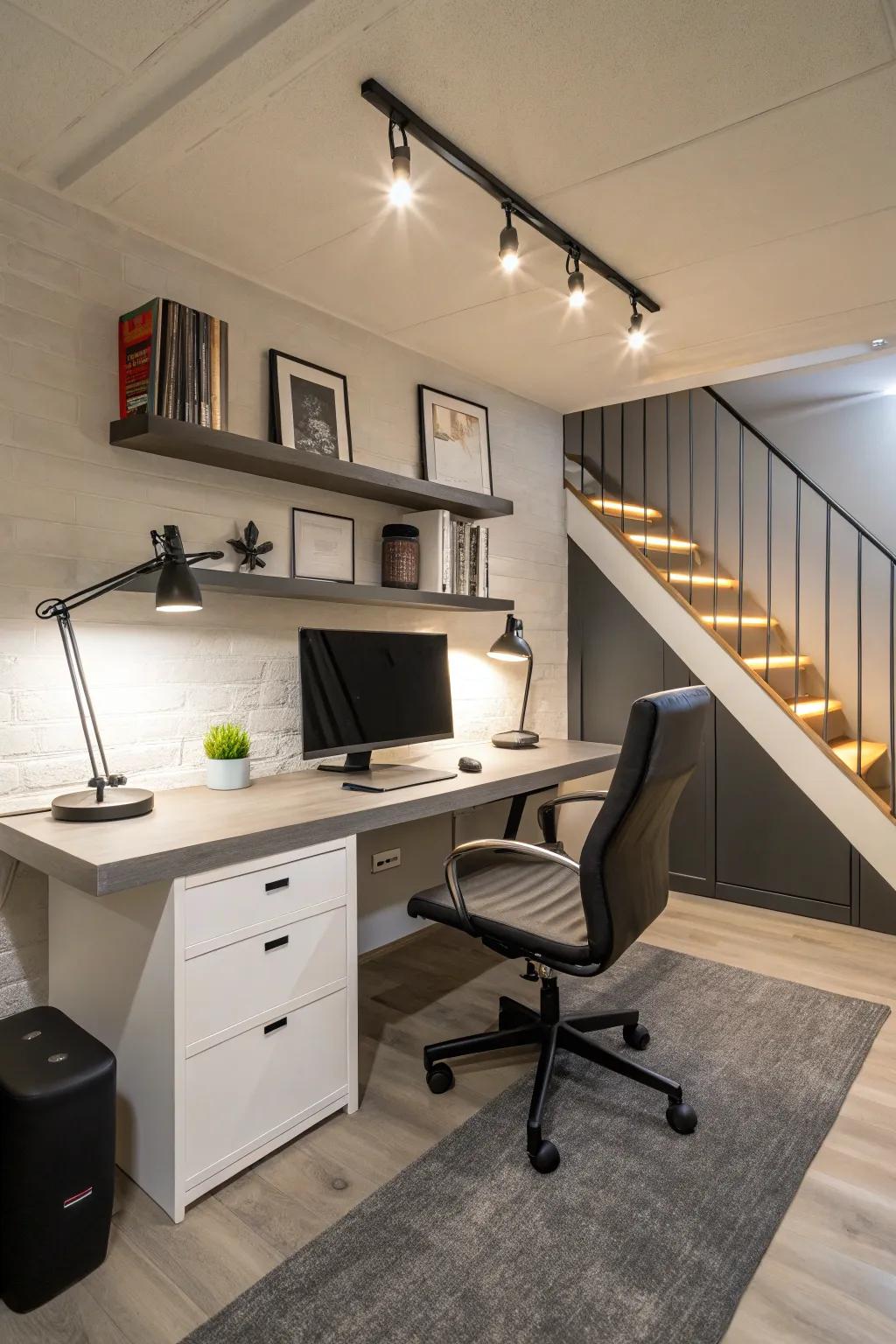 Design a home office that boosts productivity and comfort.