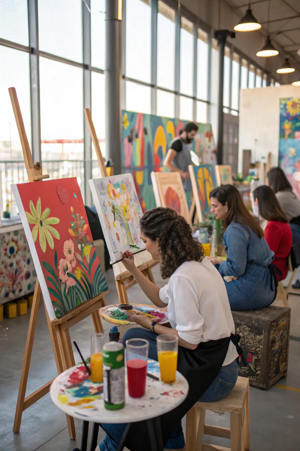 Unleash creativity with a pleasant paint and sip session.