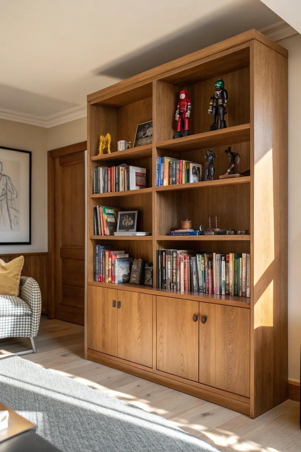 Volumes holders furnish a pragmatic and chic presentation resolution.