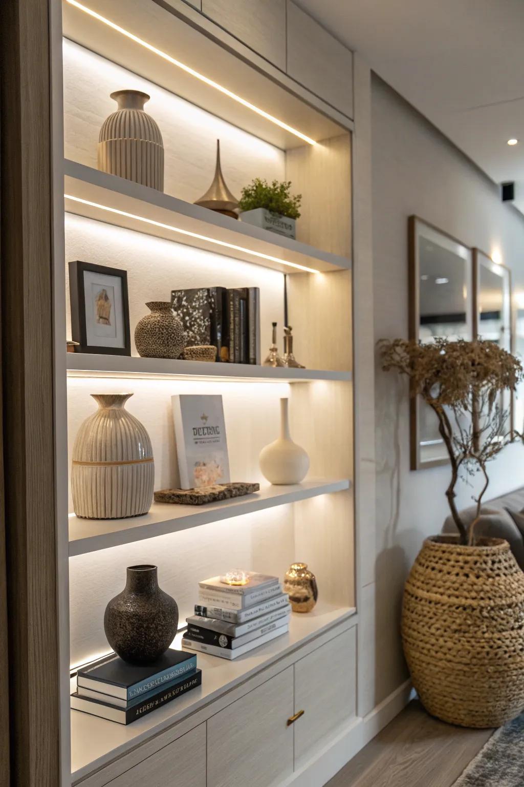 Upgrade your racks by means of integrated lighting for a cozy radiance.
