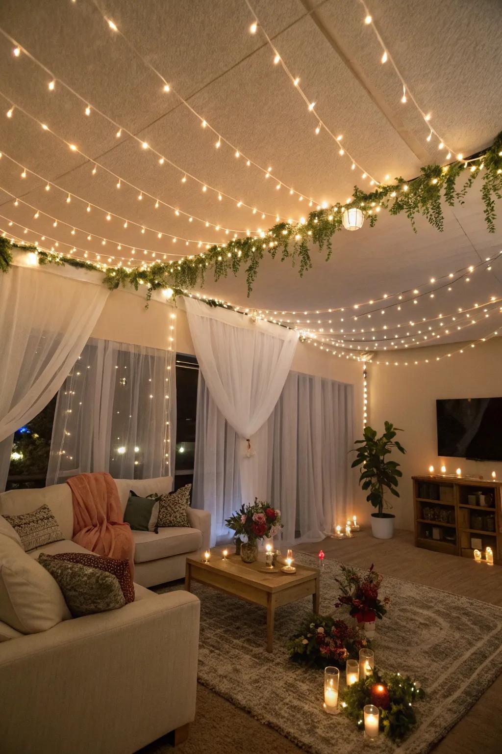 Infuse a whimsical glow with a string light cover.