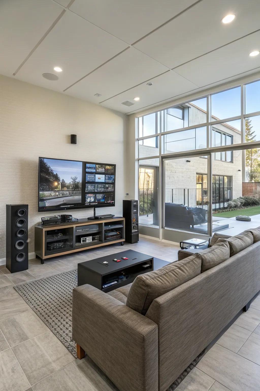 An impressive entertainment hub can enhance your media and gaming experience.