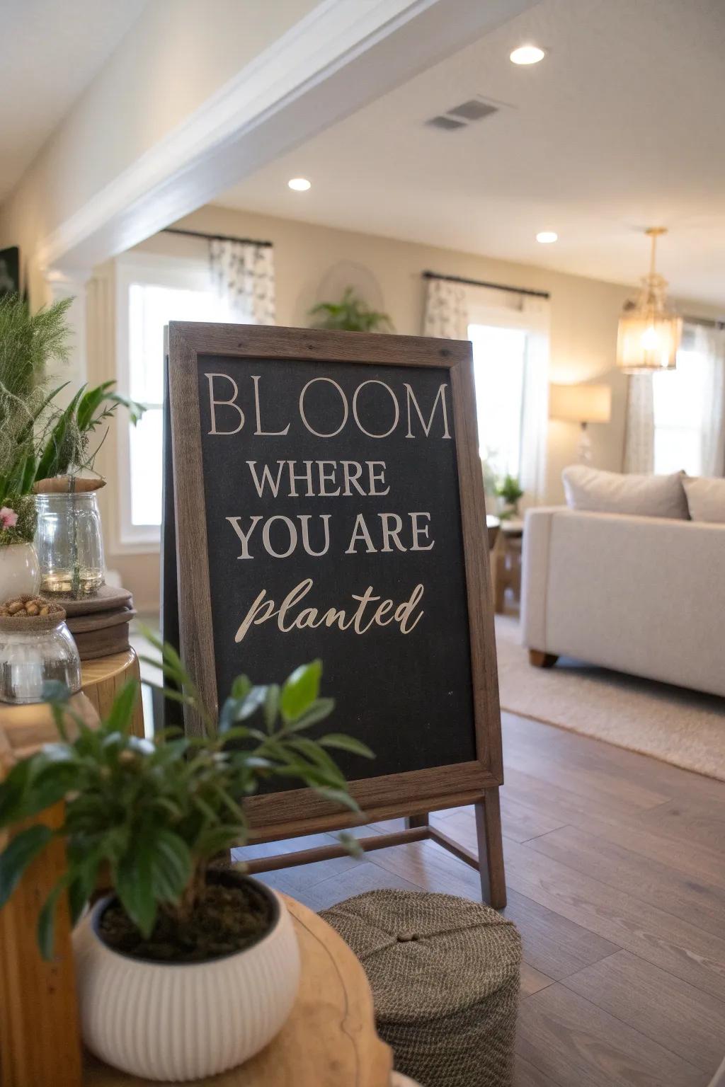 Inspiration blossoms on this spring chalkboard.