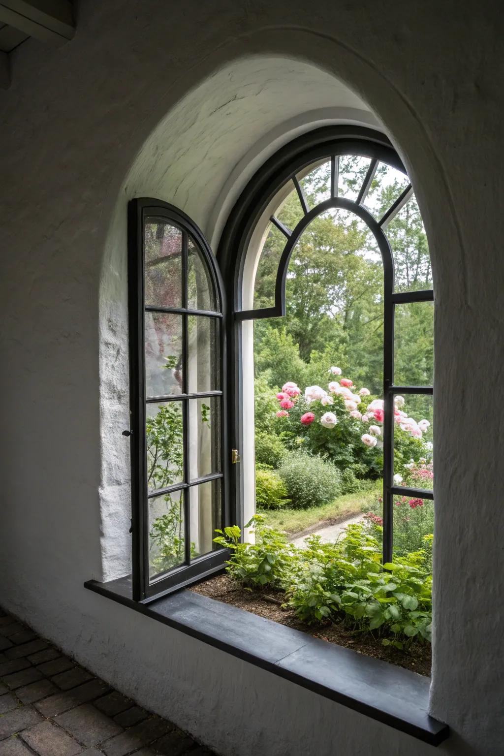 Dark borders provide a stylish and striking contrast to bright exteriors.