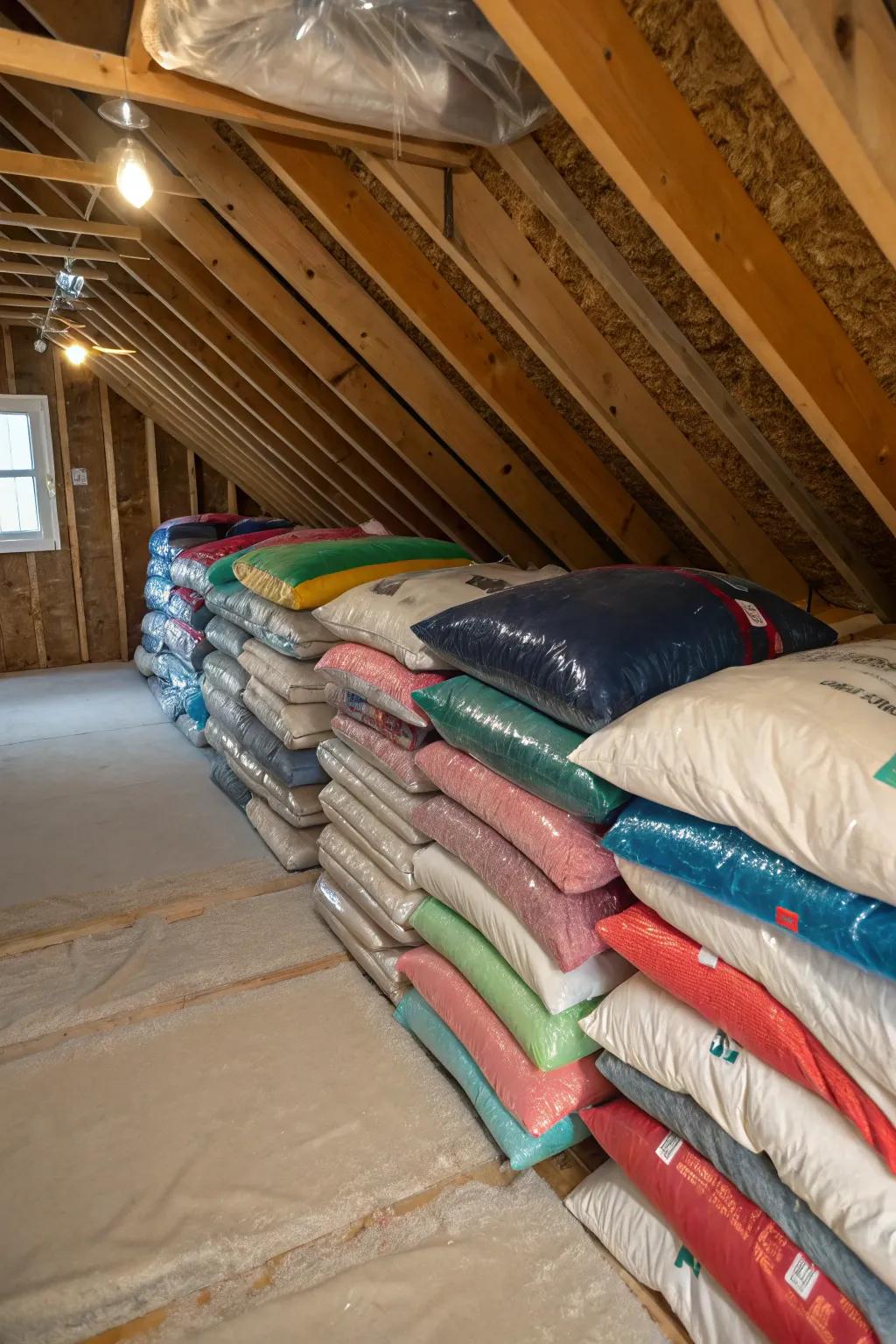 Vacuum bags work well for shrinking down big items.