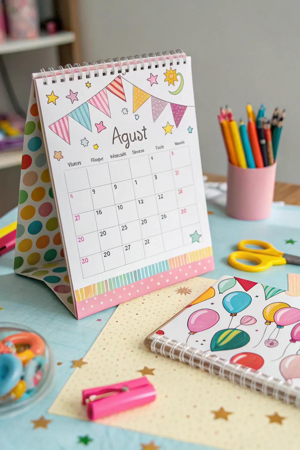 Infuse joy into your calendar with whimsical patterns.