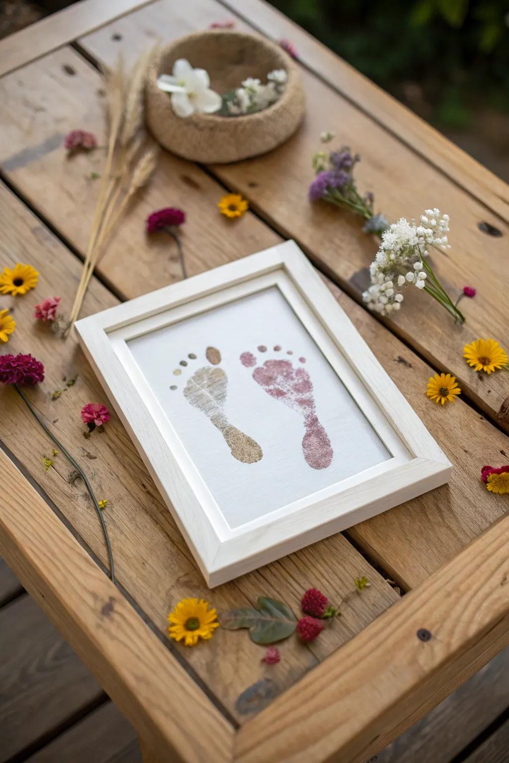 An elegant mix of nature and cherished footprints.