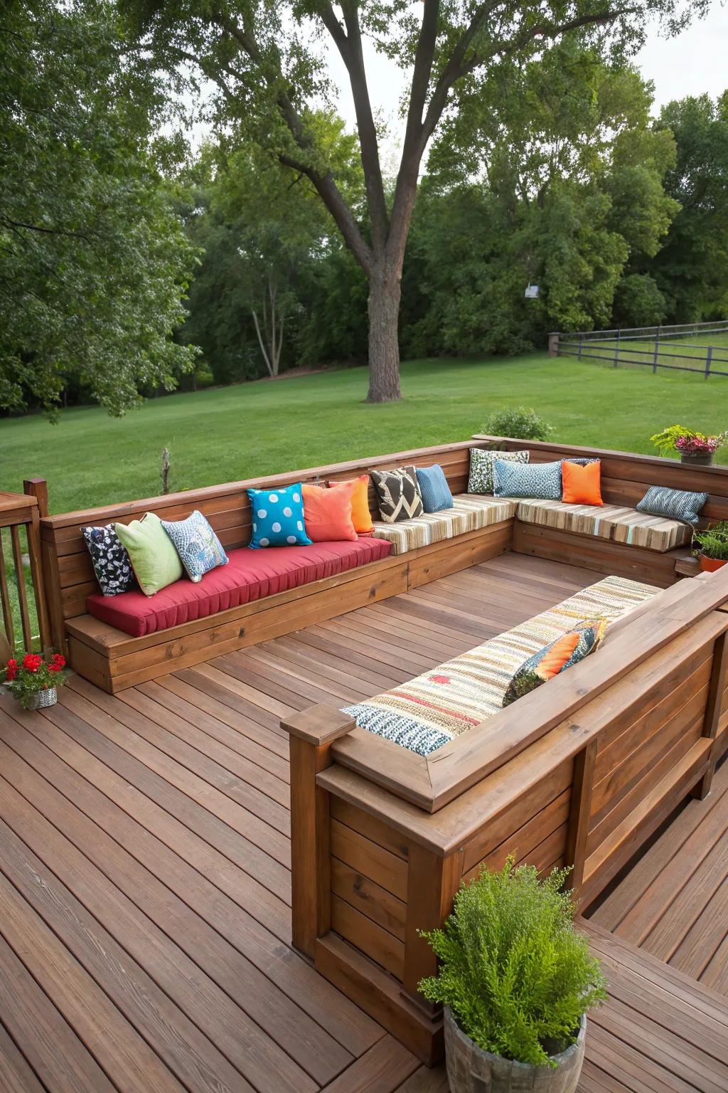 Integrated seating delivers practicality and flair in one unit.