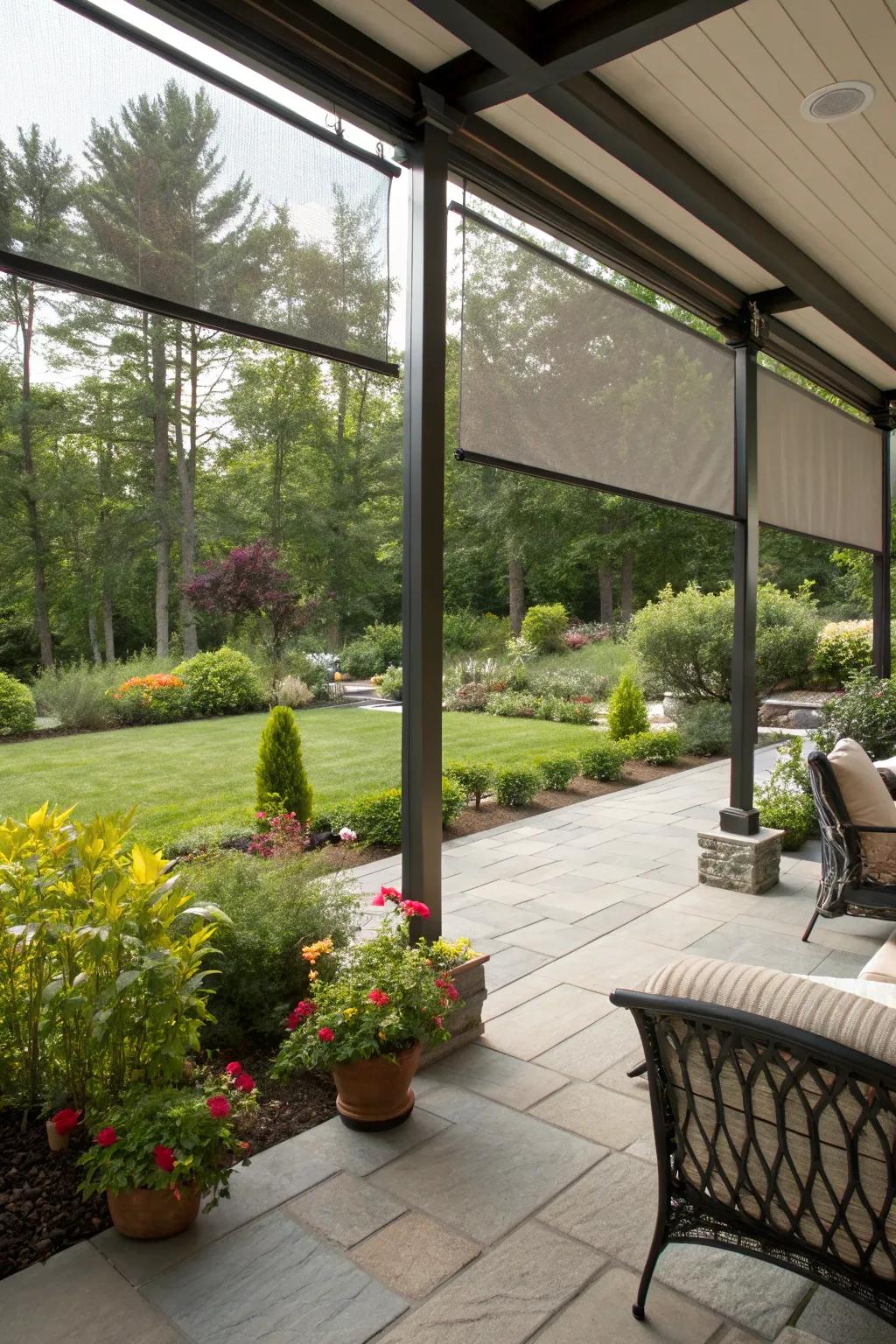 Enjoy seclusion and sun defense using sun screens.