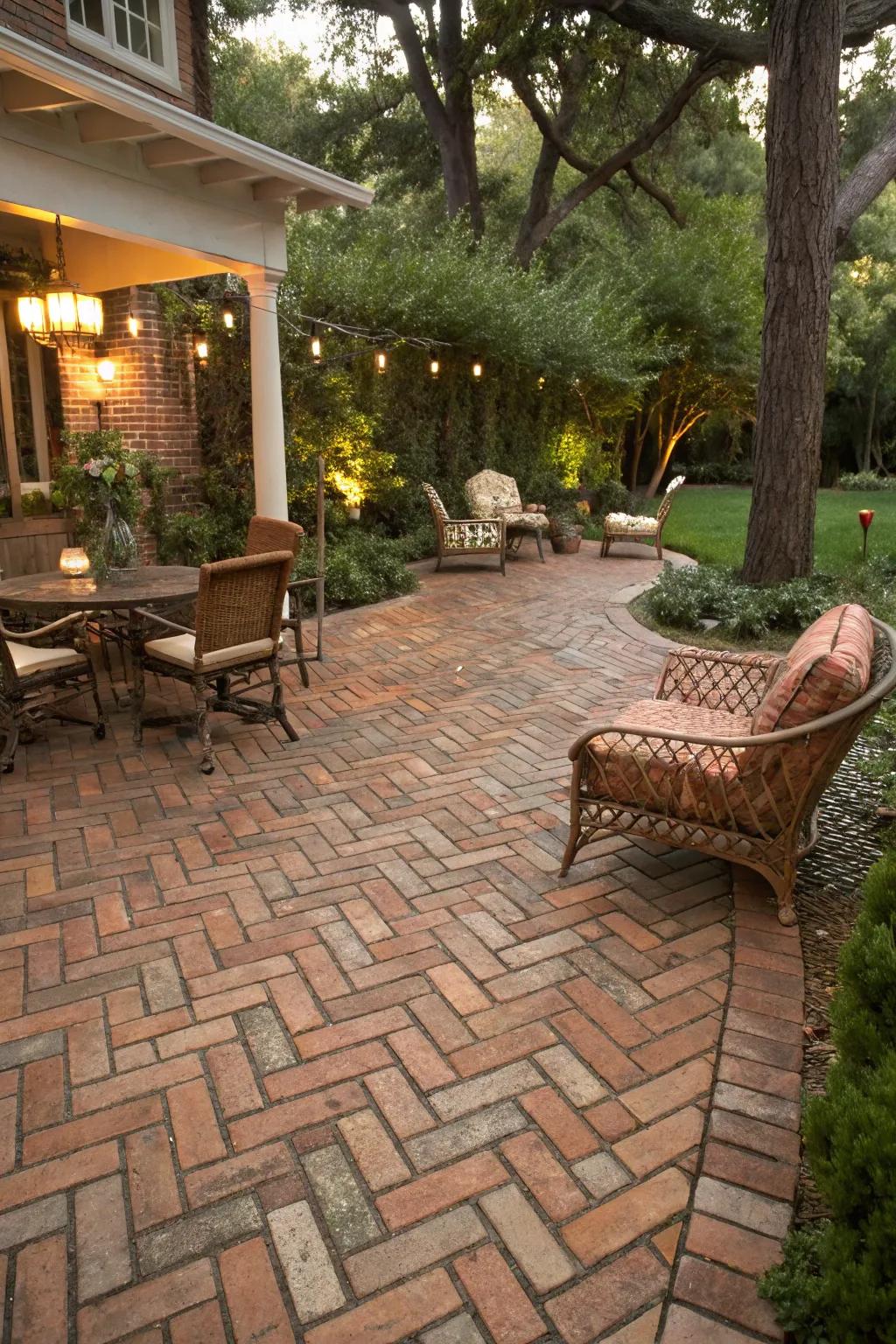 Brick arrangements provide timeless elegance and warmth.