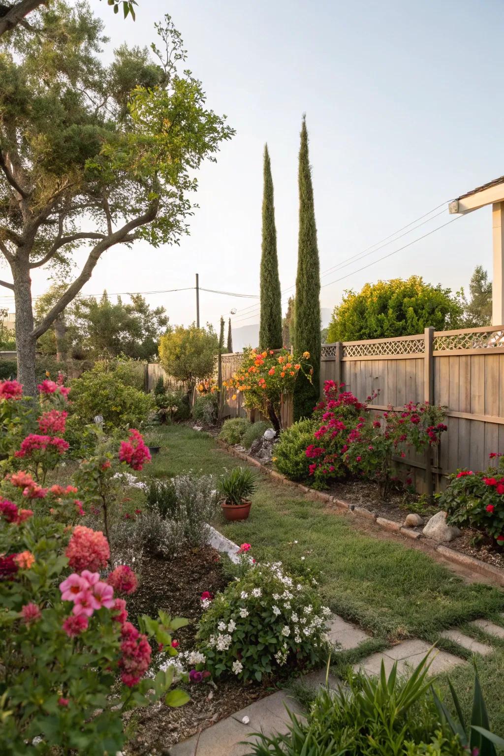 Lush foliage transforms an outdoor area into a tranquil escape.