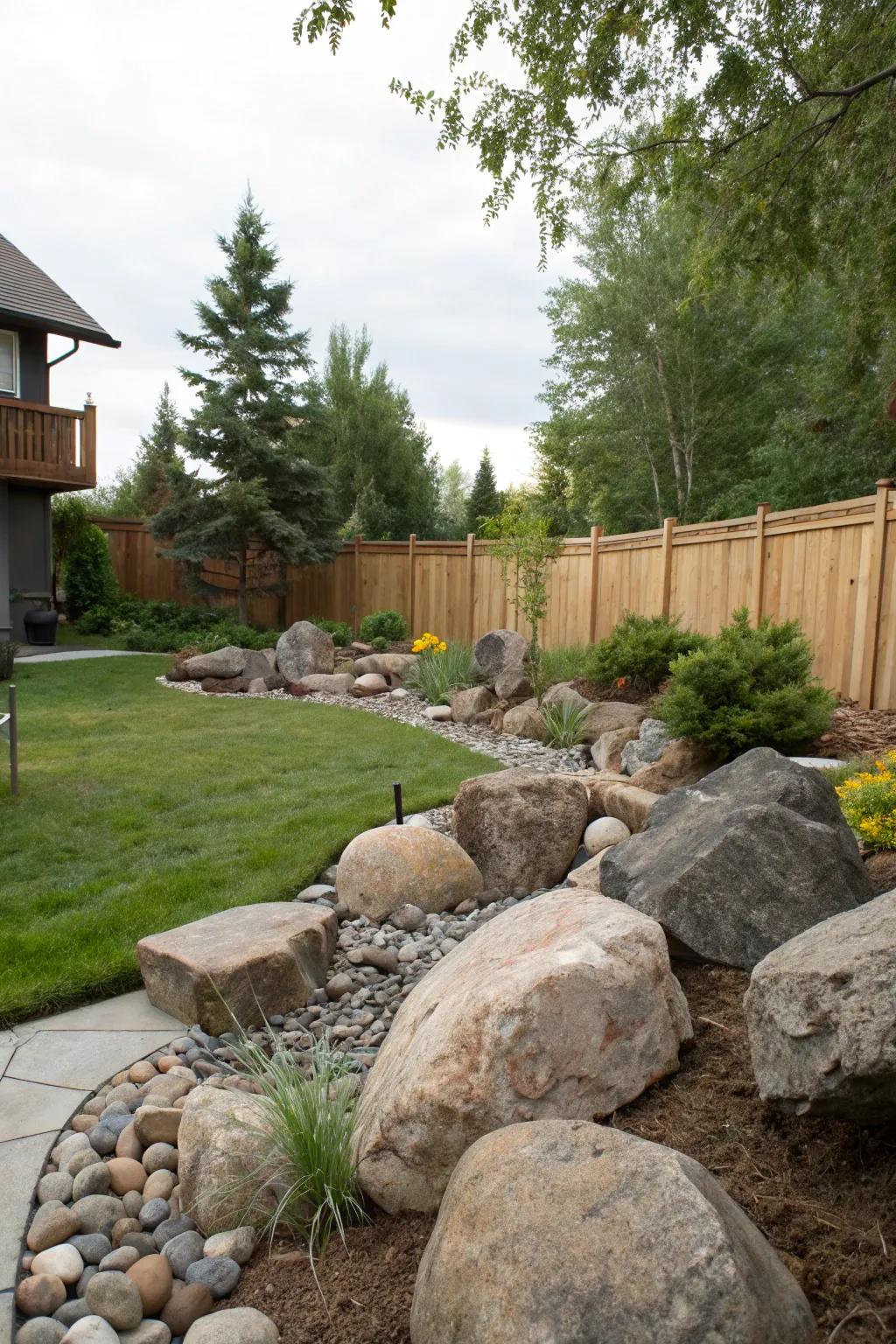 Stones and boulders grounding your garden with natural grace.