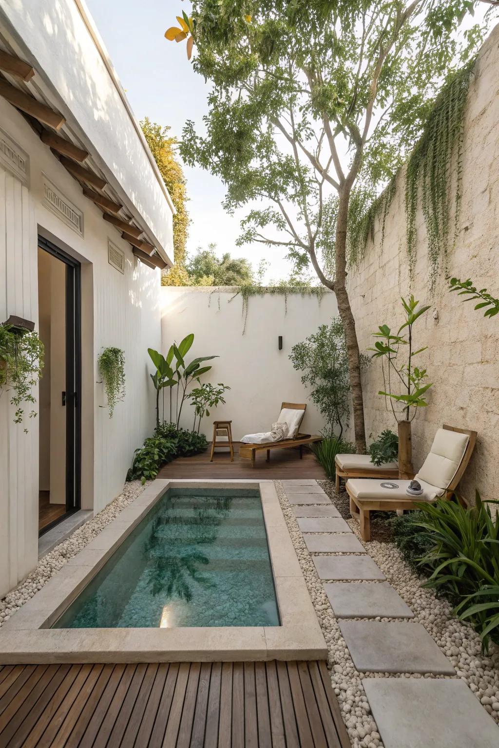 A compact immersion pool suited to minimal zones.